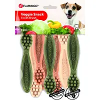 Flamingo Hondensnack Veggie Tandenborstel 10 cm 8 stuks