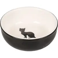 Flamingo - Katten eet-en drinkbak Nala - Zwart/wit - 13 x 13 x 4.5 cm