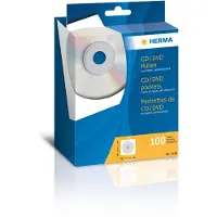 Herma 1140 CD/DVD-hoesjes van papier wit met zelfklevend 100 st.