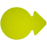 Folia Aktie/reclamesymbolen - cirkel/pijl 23cm neongeel 20 v