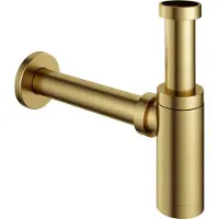 Hotbath P035 Wastafelsifon - Geborsteld Messing PVD - 8719874202206 - Wastafels, Sifons