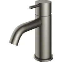 Hotbath Cobber wastafelkraan - opbouw - laag - gebogen uitloop - geborsteld nikkel (rvs) CB003CGN