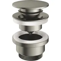 Hotbath Cobber Clickplug Clickwaste Geborsteld Nikkel P710