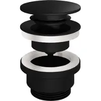 Hotbath Clickwaste Cobber Afvoerplug met Schroef Rond Mat Zwart