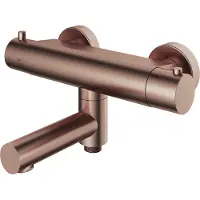 Hotbath Cobber Thermostatische Badkraan met uitloop Geborsteld Koper PVD B020