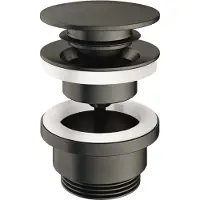 Hotbath Clickwaste cobber afvoerplug met schroef rond verouderd ijzer