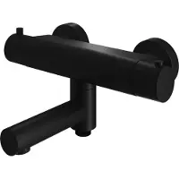 Hotbath Badthermostaat cobber opbouw wegdraaibare omstel 2-knop mat zwart