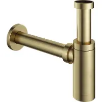 Hotbath Mate P035 wastafelsifon rond geborsteld messing