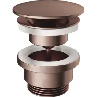 Hotbath P708 Niet-afsluitbare Plug - Geborsteld Koper PVD - Messing - 8719874202275 - Wastafels, Afvoerpluggen