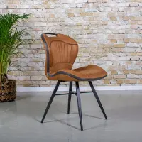 Gister&Vandaag Eetkamerstoel Splash Cognac, Zonder armleuning, Eetkamerstoel Olivier Cognac