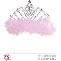 Widmann Roze prinsessenkroon met marabou