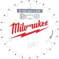 Milwaukee Cirkelzaagblad - - 4932471311 - 24 tanden - 165mm - Geoptimaliseerde dunne snede
