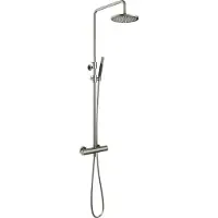 Hotbath Cobber SDS9GN thermostatische opbouw doucheset met ronde handdouche en 30cm hoofddouche geborsteld nikkel