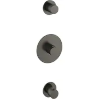 Hotbath Cobber Afbouwdeel Thermostaat met 2 stopkranen Verouderd Ijzer CB007