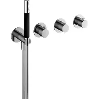 Hotbath Cobber CB7171EXT afbouwdeel inbouwthermostaat met staafhanddouche aan houder en 2 stopkranen chroom