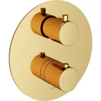 Hotbath Cobber CB009EXT Afbouwdeel Voor Inbouw Thermostaat Met 2-weg Omstel - Gepolijst Messing PVD - Kranen, Badkranen, Inbouw Badkranen