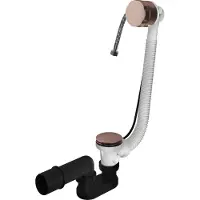 Hotbath Mate P033 badafvoer met overloop en vulcombinatie geborsteld koper PVD