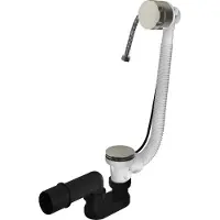 Hotbath Mate P033 badafvoer met overloop en vulcombinatie geborsteld nikkel