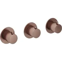 Hotbath Cobber CB7067EXT afbouwdeel inbouwthermostaat met 2 stopkranen geborsteld koper PVD