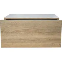 Vdd Zwevend nachtkastje - hangend halkastje - met lade - 50 cm breed - lichtbruin