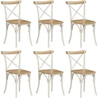 vidaXL Kruisstoelen 6 st massief mangohout wit
