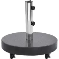 vidaXL Socle de parasol Granite 30 kg Rond Noir