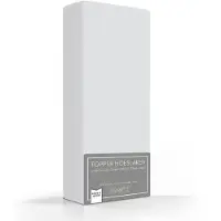 Romanette Topper Hoeslaken Silver (Double Jersey)-Lits-Jumeaux (160/180 x 200/210/220 cm)