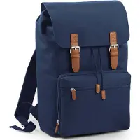 Bagbase Vintage rugzak/rugtas - Schooltas/boekentas - donkerblauw - 18 liter - Rugzak