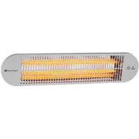 Blumfeldt Blum Gold Bar 2000 Swing heater - Infrarood terrasverwarmer met afstandsbediening - Wand- of plafondmontage - 2000 W - Geschikt voor buiten - Zilver