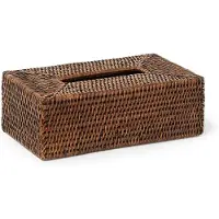 DECOR WALTHER Tissuebox Basket Rechthoek Rattan Donker
