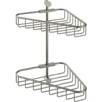 Hotbath Cobber CBA14 Hoekdraadkorf Dubbel Geborsteld Nikkel - Messing - Accessoires, Douche Accessoires, Doucherekken - 8718924078426