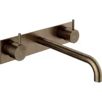 Hotbath Cobber inbouw wastafelkraan 25cm met plaat verouderd messing