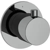 Hotbath Cobber Afbouwdeel Thermostaat met 1 stopkraan Zwart Chroom CB010