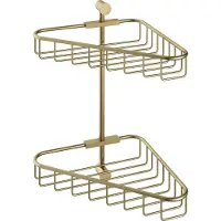 Hotbath Cobber CBA14 Hoekdraadkorf Dubbel Geborsteld Messing - Messing - Accessoires, Douche Accessoires, Doucherekken - 8718924078372