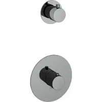 Hotbath Cobber CB012EXT Afbouwdeel Voor Inbouw Thermostaat Met 1 Stopkraan Zwart Chroom - Kranen, Badkranen, Inbouw Badkranen - 8720143166556