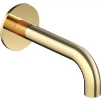 Hotbath Wastafelkraan uitloop cobber rond 15 cm gepolijst messing living colours