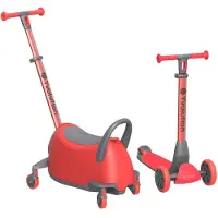 Yvolution – Yglider Luna - 5-in-1 - Rood - Multifunctionele stepscooter