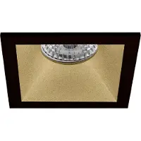 BES LED Spot Armatuur GU10 - Pragmi Pollon Pro - GU10 Inbouwspot - Vierkant - Zwart/Goud - Aluminium - Verdiept - 82mm