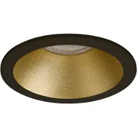 BES LED Spot Armatuur GU10 - Pragmi Pollon Pro - GU10 Inbouwspot - Rond - Zwart/Goud - Aluminium - Verdiept - Ø82mm