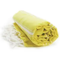The One Towelling Hamam Sultan - Hamamdoek 100 x 180 cm - 100% katoen - Geel/Wit