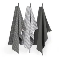 Walra Keukenset Dry Cubes Uni, Stripes & Blocks Off Black (Set van 3)