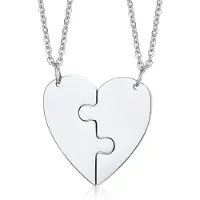LGT JWLS Vriendschapsketting BFF Hartje LGT Jewels Edelstaal Zilverkleurig