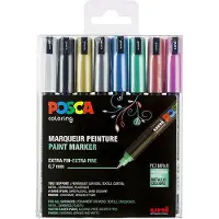 Posca PC-1MR acrylmarkerset metallic (0,7 mm rond) 8 stuks