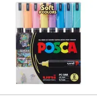 Posca Filzstifte - PC-1MR - 8 st. - Gedämpfte Farben - - One Size - Filzstifte