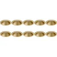 BES LED Spot Armatuur 10 Pack - Pragmi Pollon Pro - GU10 Inbouwspot - Rond - Goud - Aluminium - Verdiept - Ø82mm