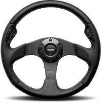 Momo Jet Steering Wheel 350 mm - Black AirLeather/Black Spokes