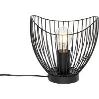 QAZQA Moderne tafellamp zwart 20 cm - Pua