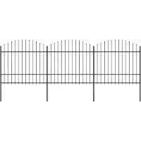 vidaXL Tuinhek met speerpunt staal 504x175 cm zwart