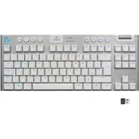 Logitech G 920-009663, Draadloos, RF draadloos + Bluetooth, Mechanische schakelaar, QWERTY-indeling, RGB LED-verlichting, Wit
