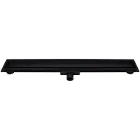 Guido Gusto Mat zwart RVS Douchegoot compleet met flens 90x7x6,7cm Tegelrooster